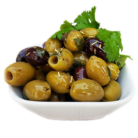 Lemon and herbs olives